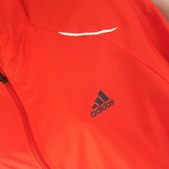 Adidas Jacket Mens Large Navy Orange Windbreaker Full Zip Logo Windbreaker - Picture 5 of 15